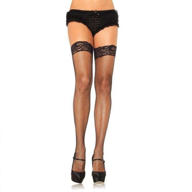 Autoreggenti a Rete in Pizzo Nero Leg Avenue - Taglia O/S, Eleganza Seducente